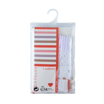 T Cotton Girls Briefs 4 Pack